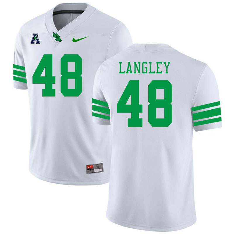 #48 Jaedon Langley North Texas Mean Green College Football Jerseys Stitched-White